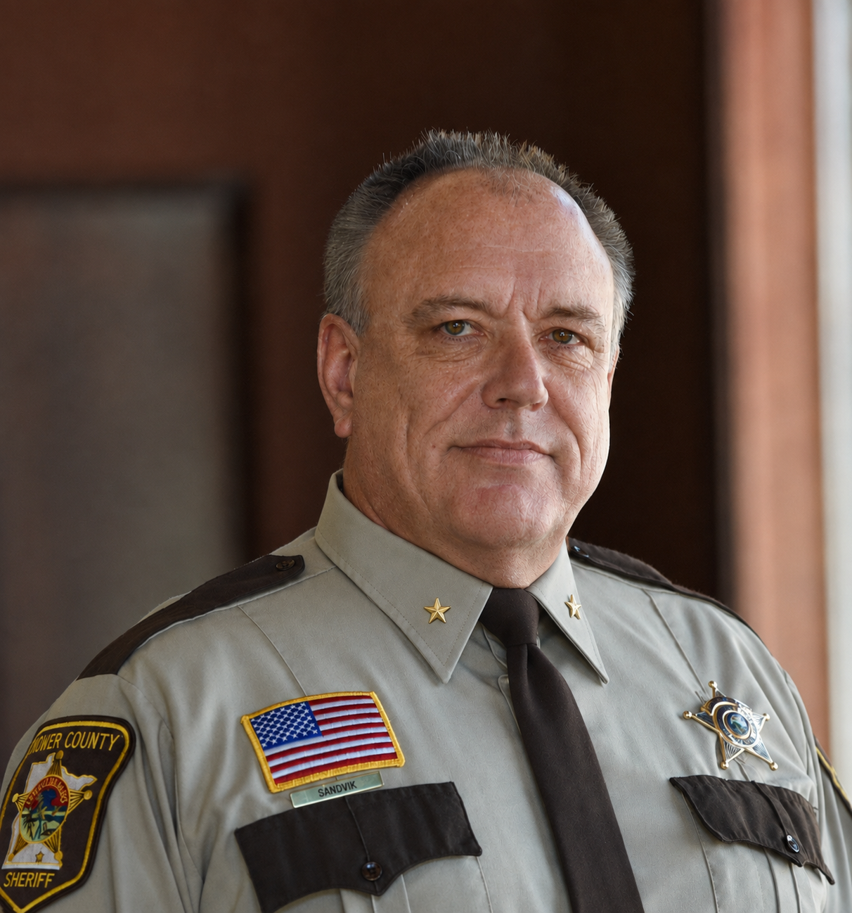 Sheriff Steve Sandvik in Mower County Sheriff uniform